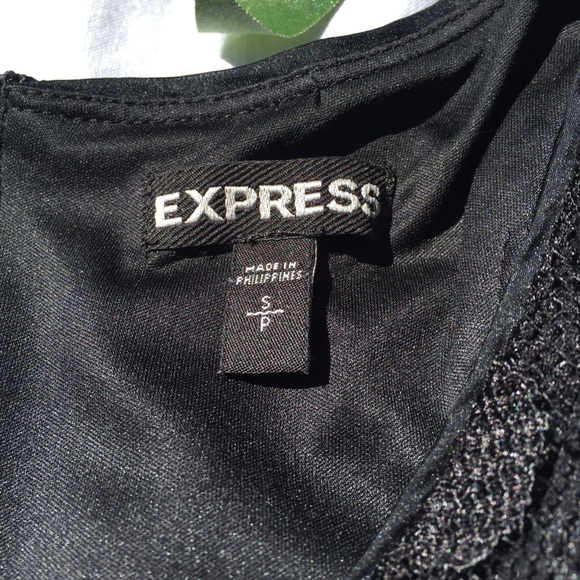 EXPRESS | black lace peplum tank - Picture 4 of 5